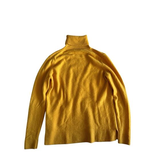 Neiman Marcus The Cashmere Collection Turtleneck Size S Mustard Yellow Marigold - Picture 2 of 8
